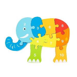 Jucarie bebelusi Noriel Bebe Wood - Puzzle elefant