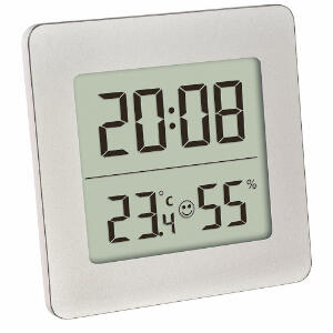 Termometru si Higrometru Digital cu Ceas si Alarma Alb