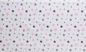 Perna cu spuma de memorie si husa de schimb Pink grey stars white 25x38 cm