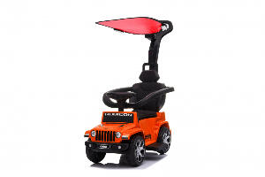 Masinuta electrica cu maner parental si roti EVA Jeep Wrangler Orange