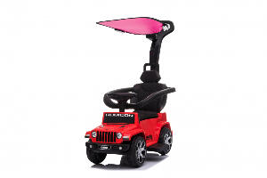 Masinuta electrica cu maner parental si roti EVA Jeep Wrangler Red