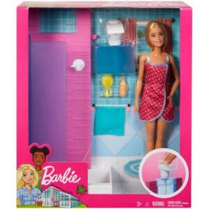Barbie Set Baie Cu Dus Si Papusa Blonda