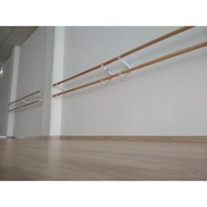 Bara balet dubla, cu suporti perete dubli, 2.5 m lungime