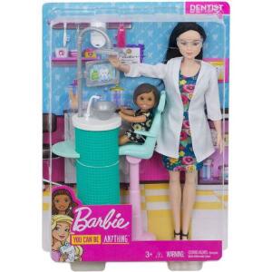 Barbie Cariere Set Mobilier Cu Papusa Doctor Stomatolog