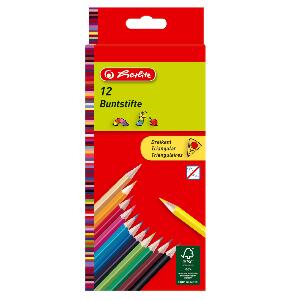 Set creioane color triunghiulare Herlitz, 12 buc
