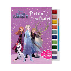 Carte cu acuarele si glitter Disney Frozen 2 - Pictam cu sclipici
