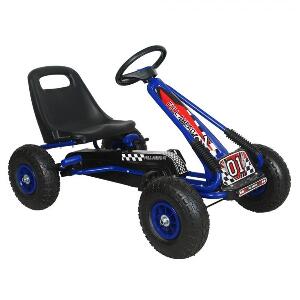 Kart M-Toys cu pedale si volan albastru