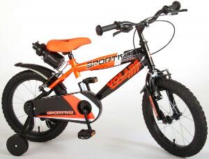Bicicleta copii Volare Sportivo Portocalie 16 inch cu 2 frane de mana si sticla apa