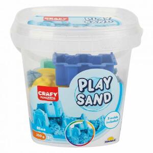 Nisip kinetic Fun Sand 350 gr Albastru si 3 unelte de modelat