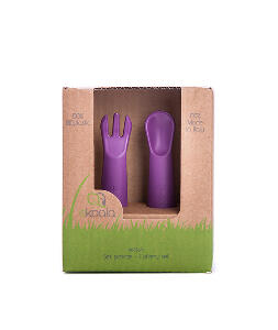 Set lingurita si furculita eKoala BIOplastic Purple