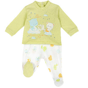 Costum bebe Chicco, bluza si pantalon, verde, 76497